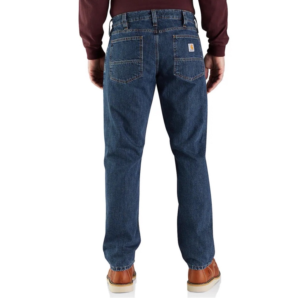 Carhartt Medium Wash Relaxed Fit Lined Straight Leg Jeans Mens Size 36 x 34